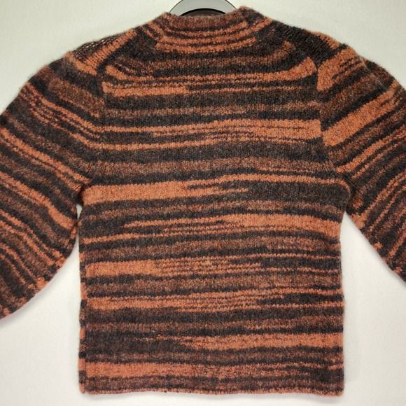 Veronica Beard Lumina Crewneck Pullover Stripe Orange Black Sweater Small - Picture 4 of 7